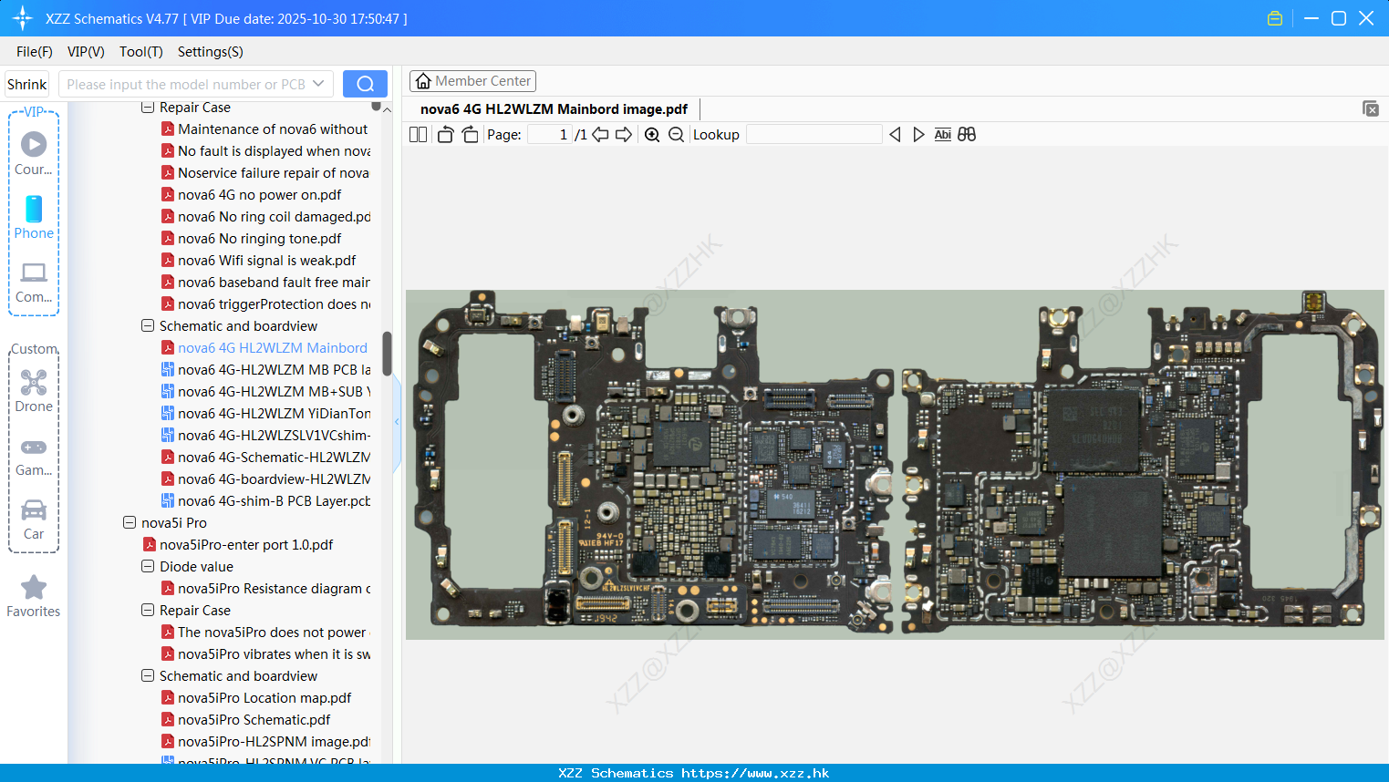 Huawei Nova6 4G HL2WLZM Mainbord Image